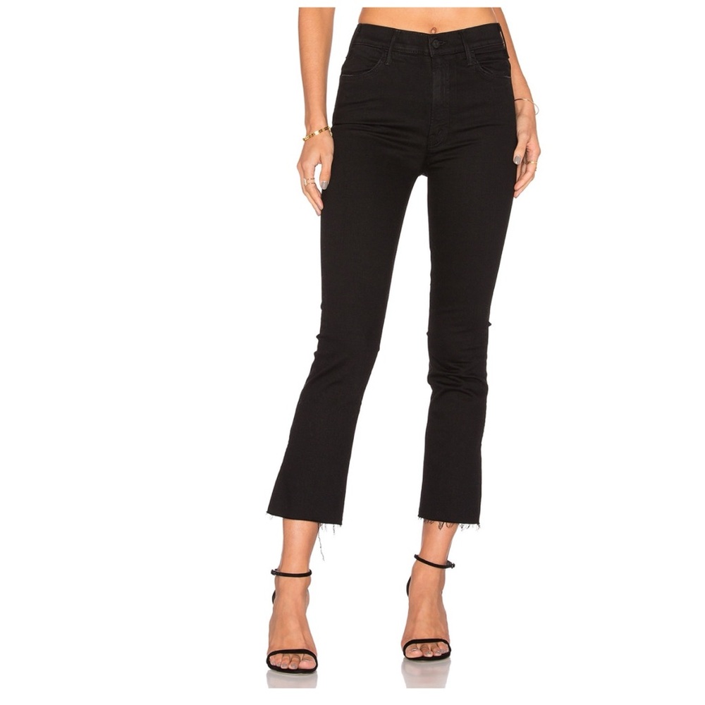 MOTHER The Hustler Ankle Fray Jeans – Size 25 – Not Guilty Black Wash
